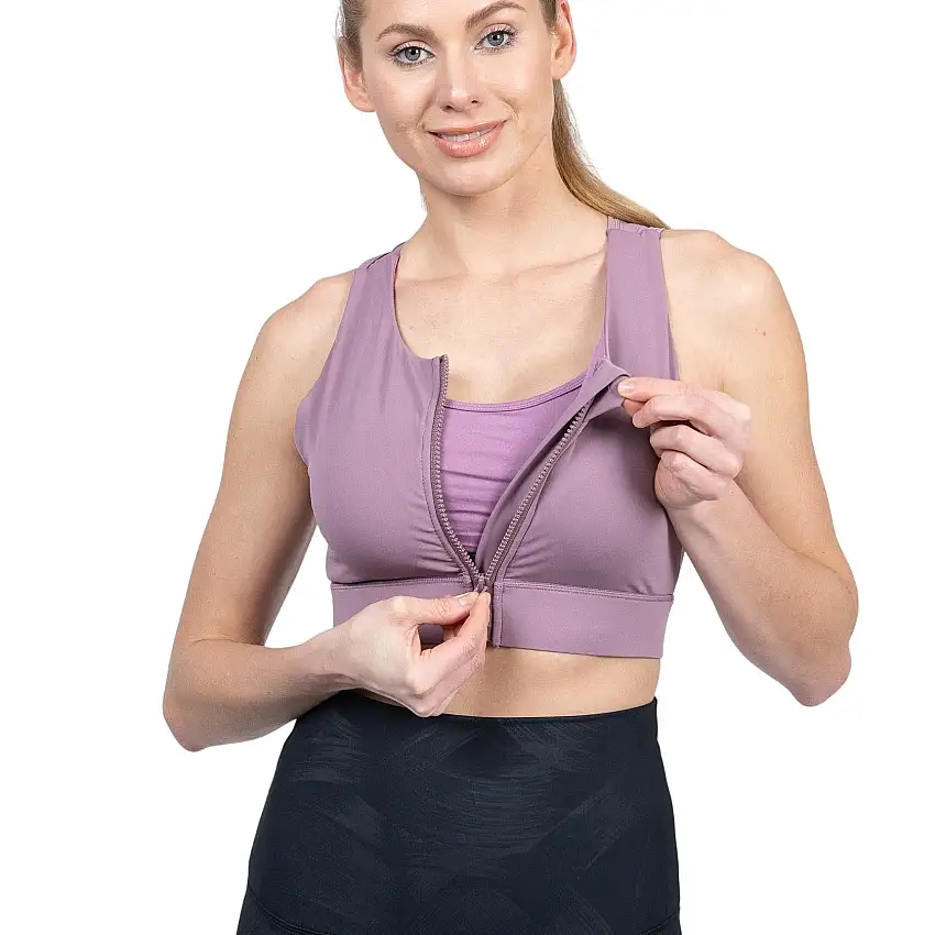 Capucine 2 - High Neck High Support Nursing & Hands Free Pumping Sports Bra (lavender Smoke)