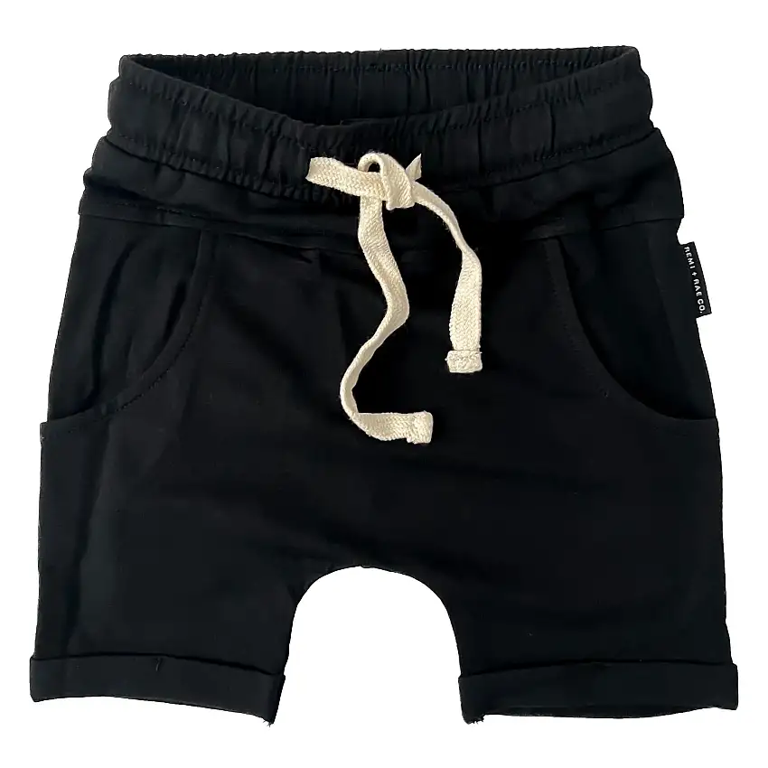 Bamboo Harem Shorts - Black