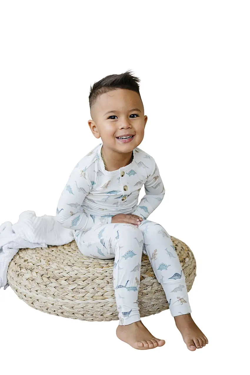 Snugglesaurus 2pc Henley Bamboo Pajamas