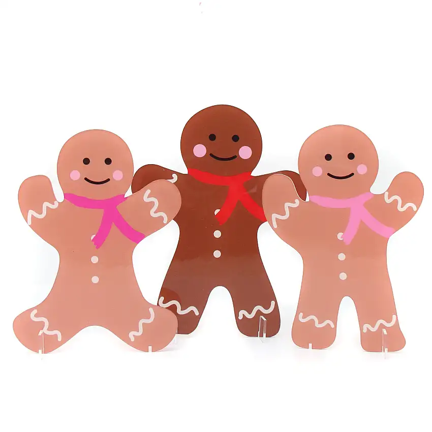Acrylic Gingerbread Men - Set Of 3