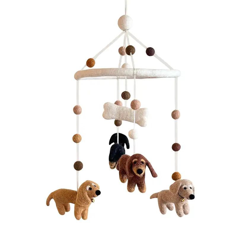 Felt Dachshund Dog Baby Mobile