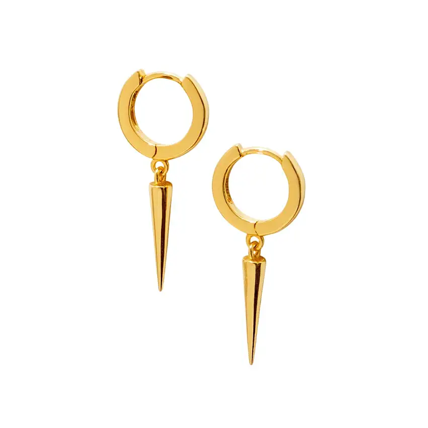 Spike Drop Huggie Hoops