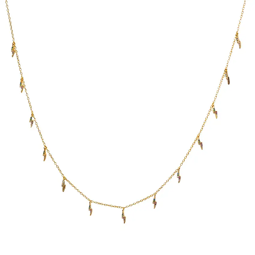 Lightning Bolt Drop Necklace