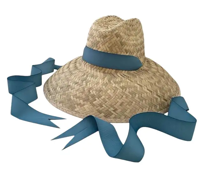 Begonia Sun Hat - Long French Blue Grosgrain Ribbon