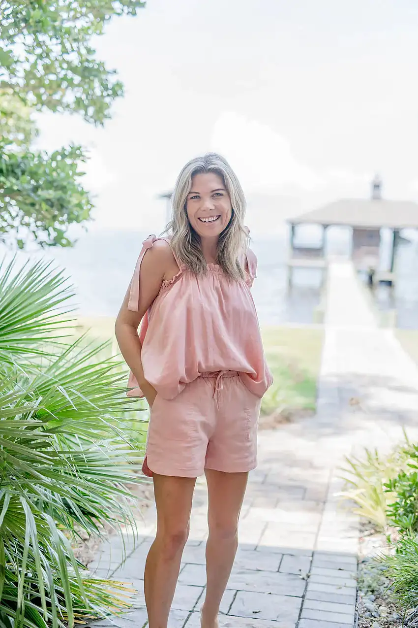 Women's Bamboo Breeze Tie-shoulder Top Salmon