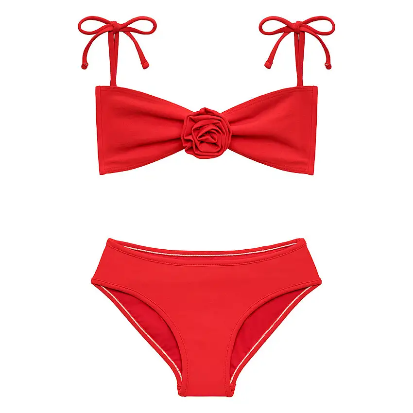 Cherry Mini Tori Rosa Bandeau X Lulu Bikini Set