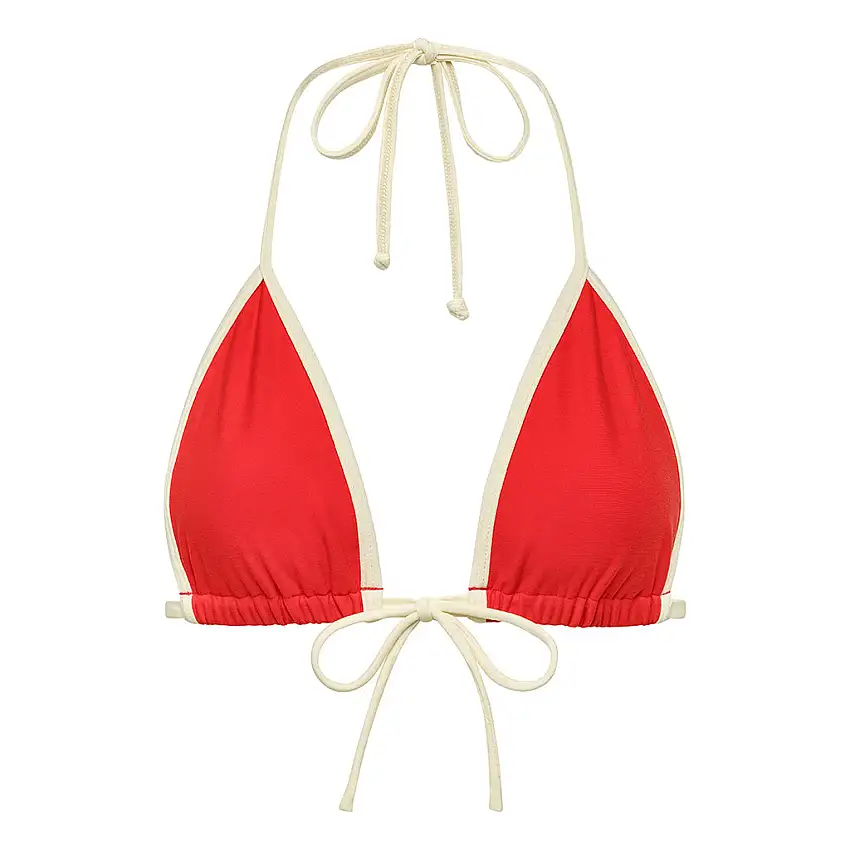 Cherry Cream Binded Emma Bikini Top