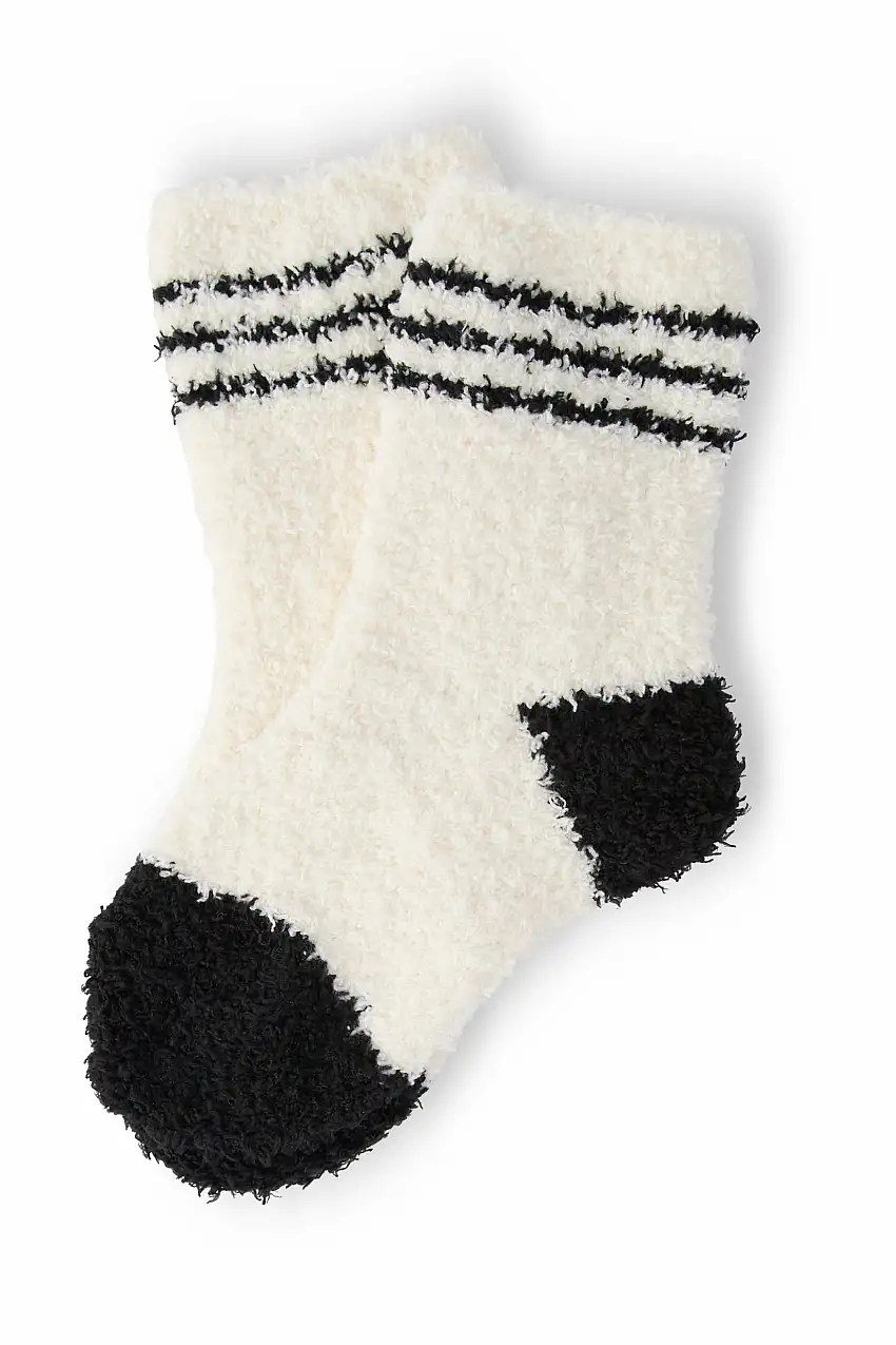 Coconut/black Sporty Cozy Socks