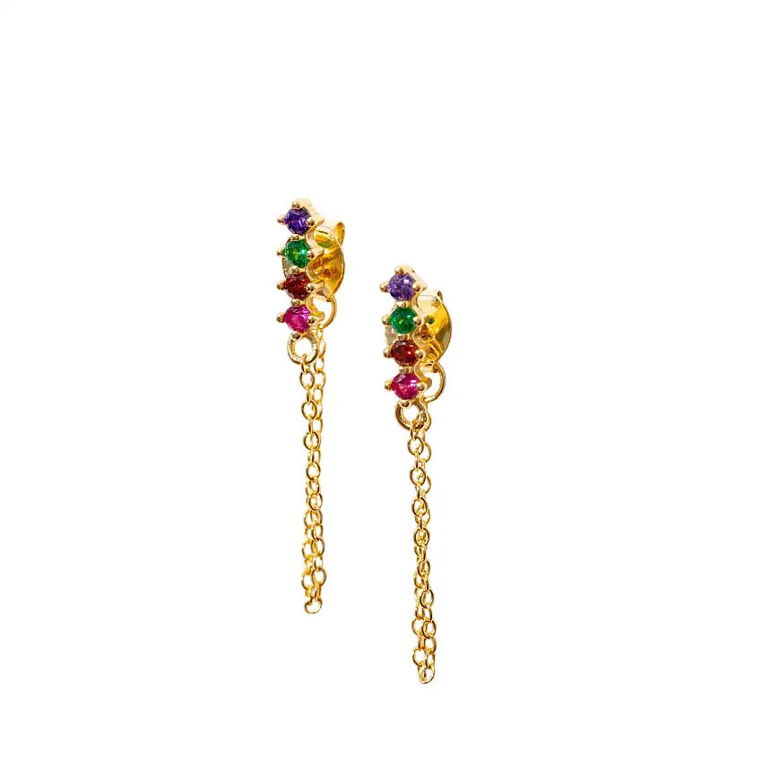 Rainbow Chain Studs