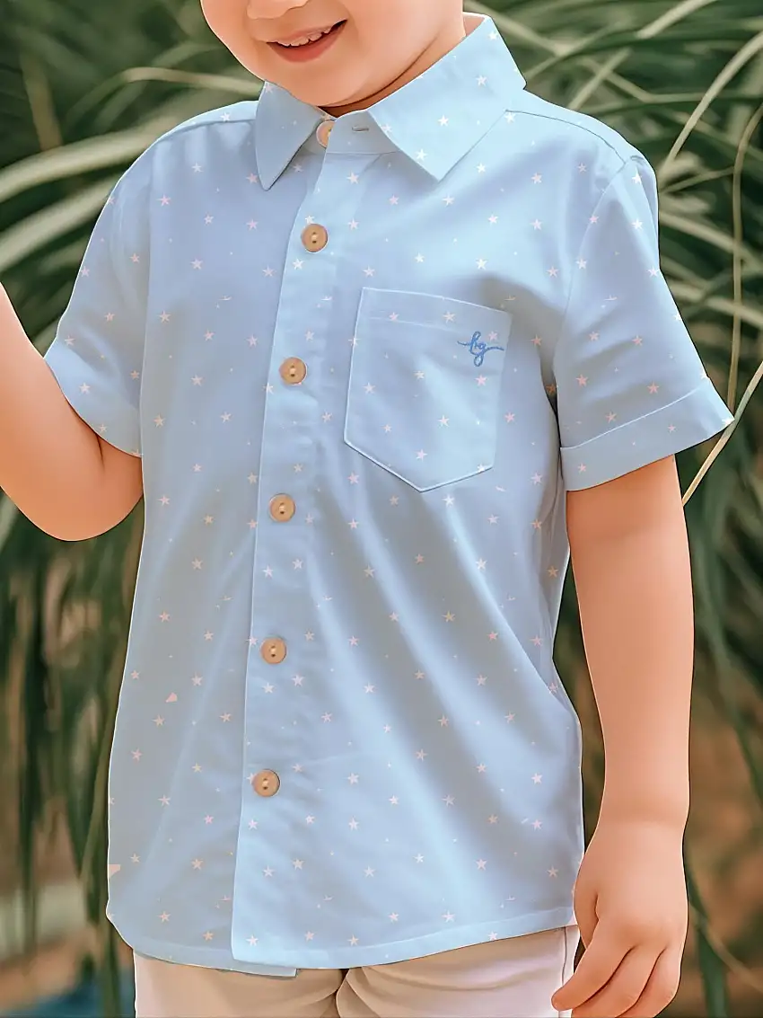 Blue Star Button-up Shirt