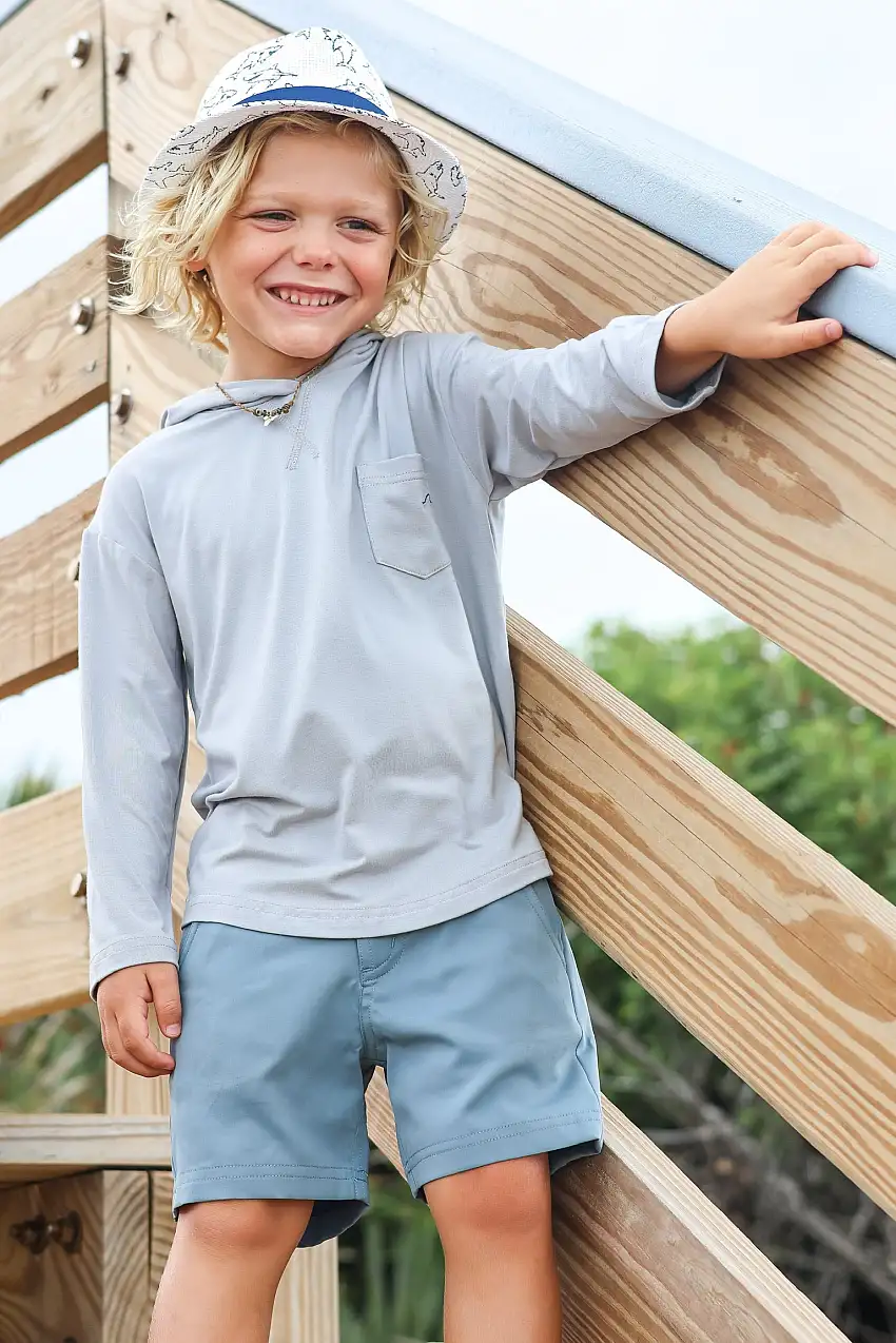 Kid's Breezy Bamboo Hoodie Smoke