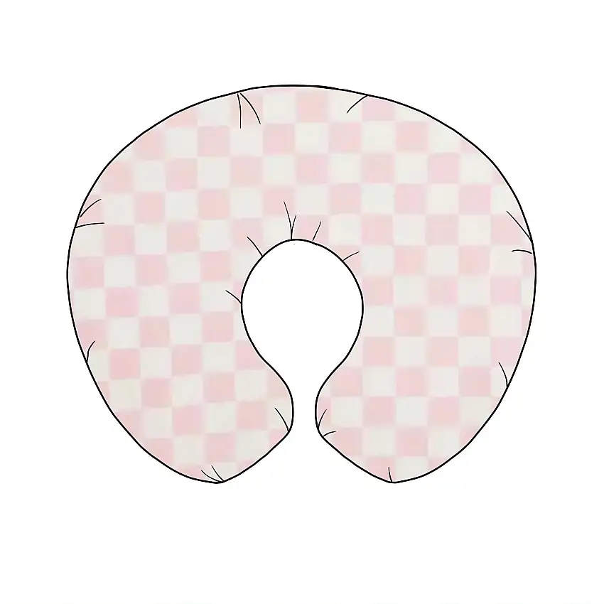 Sugar Pink & White Checkered Nursing Pillow Cover