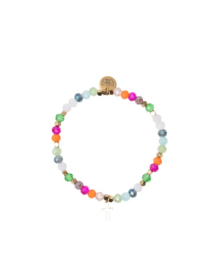 Gold Cross Charm Fun Bracelet