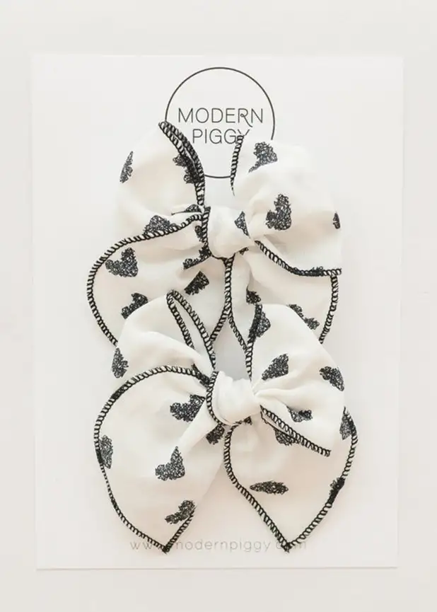 Be Mine | Pigtail Set - Petite Party Bow