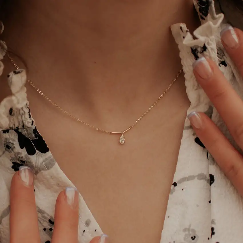 Harper Diamond Teardrop Necklace