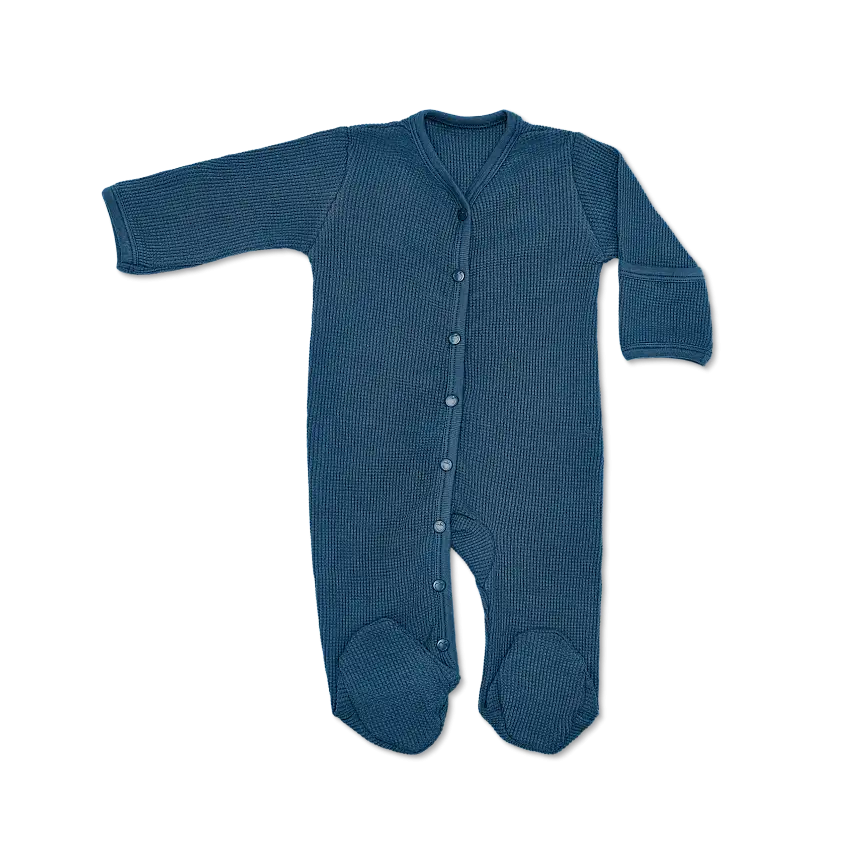 Waffle Footie - Marine