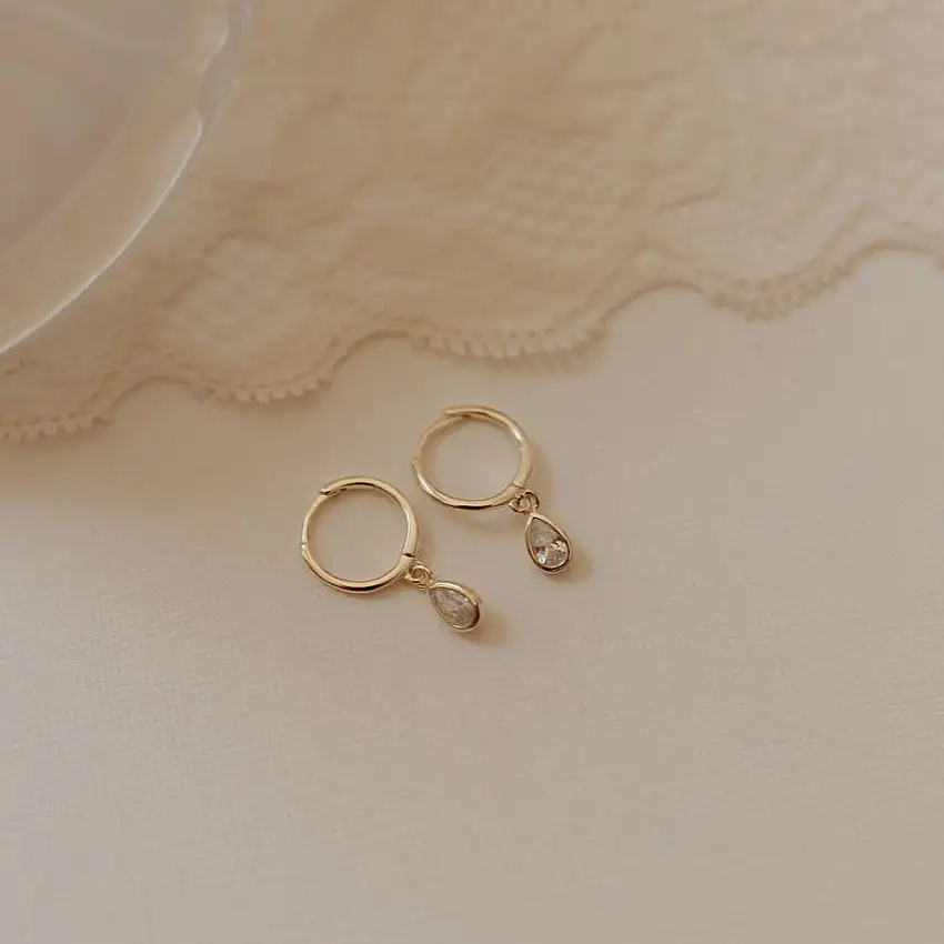 April Raindrop Dangle Hoops