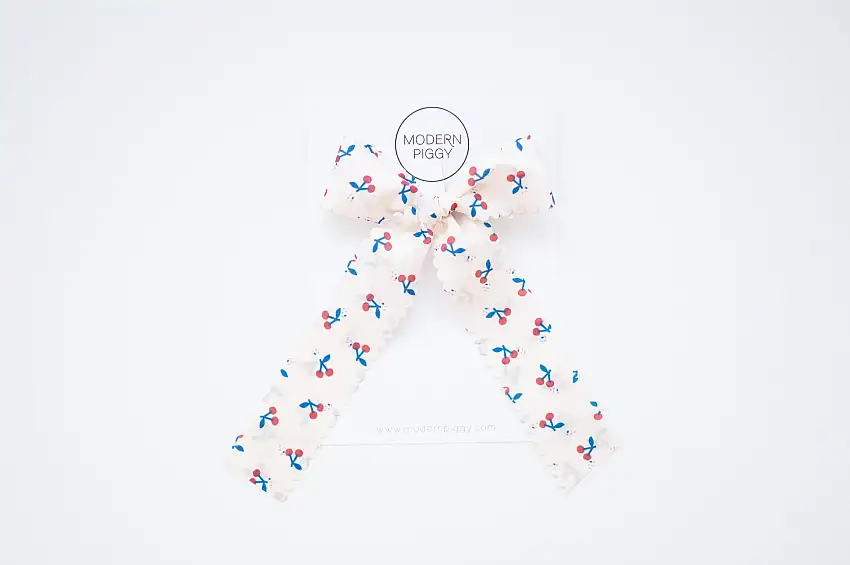 Cherry Jubilee | Single Loop Statement Ribbon Bow