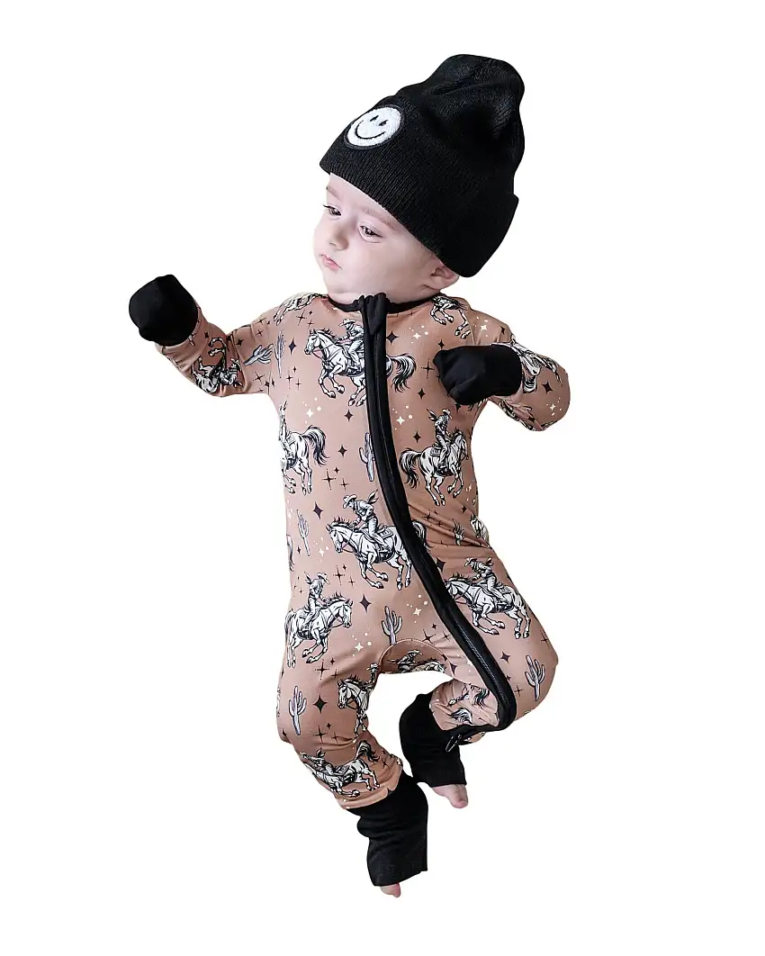 Bamboo Zip Romper | Desert Cowboy