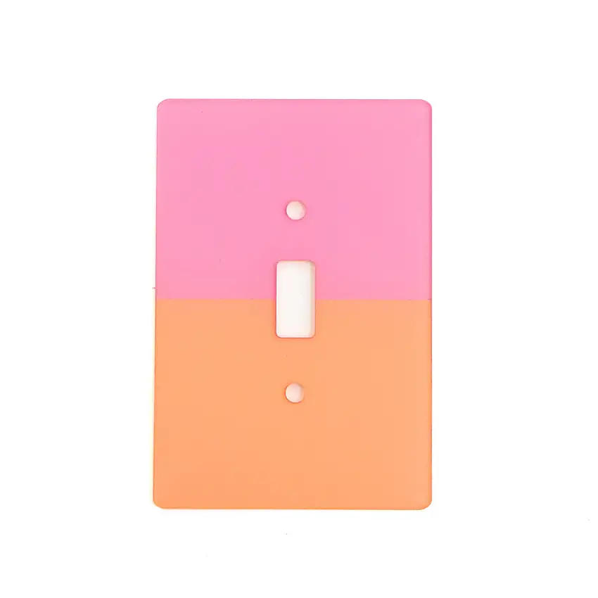 Pink And Peach Color Acrylic Block Light Switch Plate