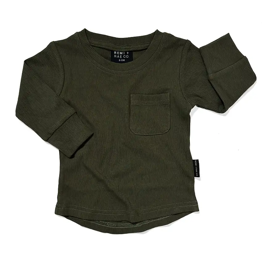 Bamboo Ribbed Long Sleeve - Hunter