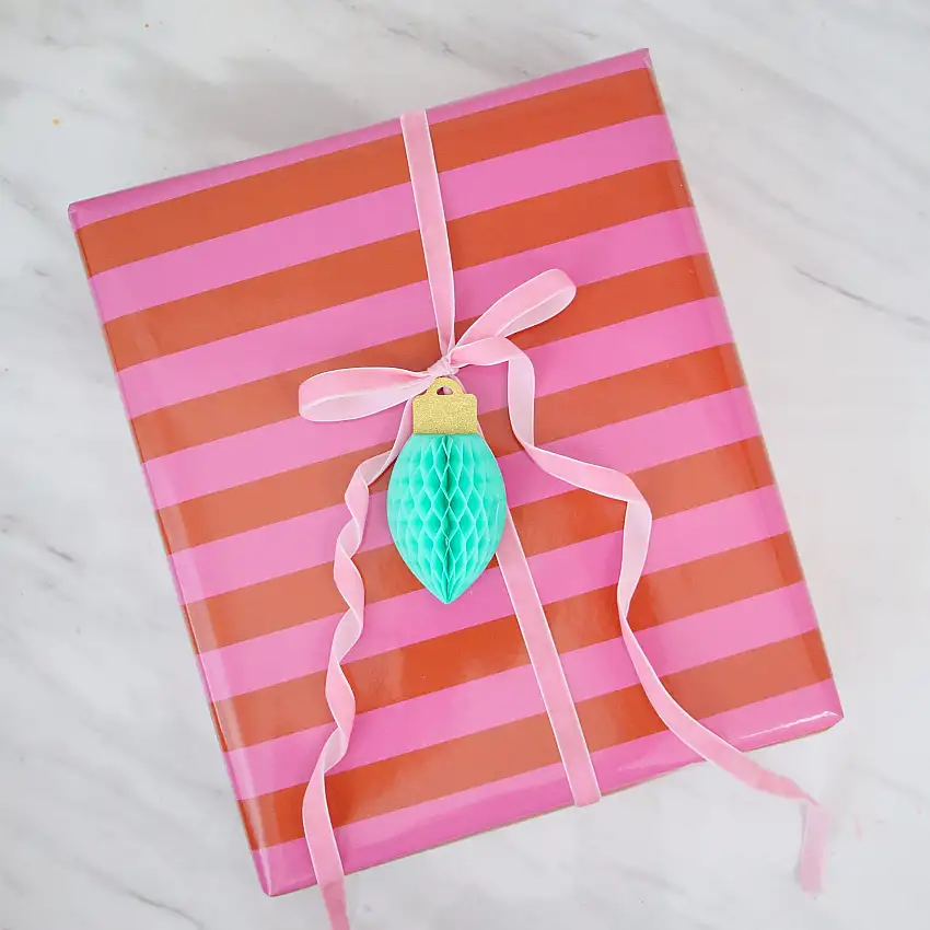 Red And Dark Pink Stripe Wrapping Paper