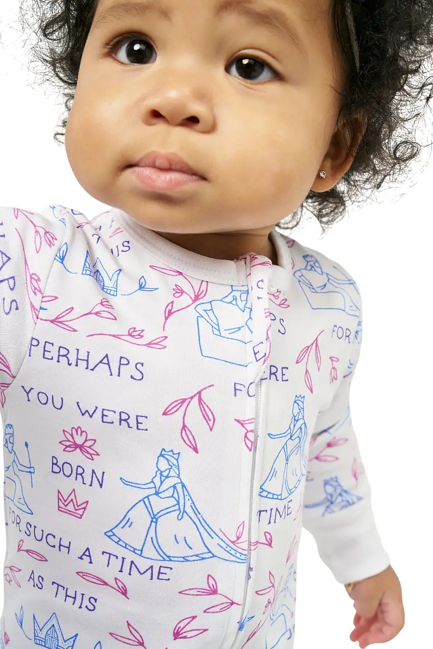 Queen Esther Pj Footed Onesie Cotton