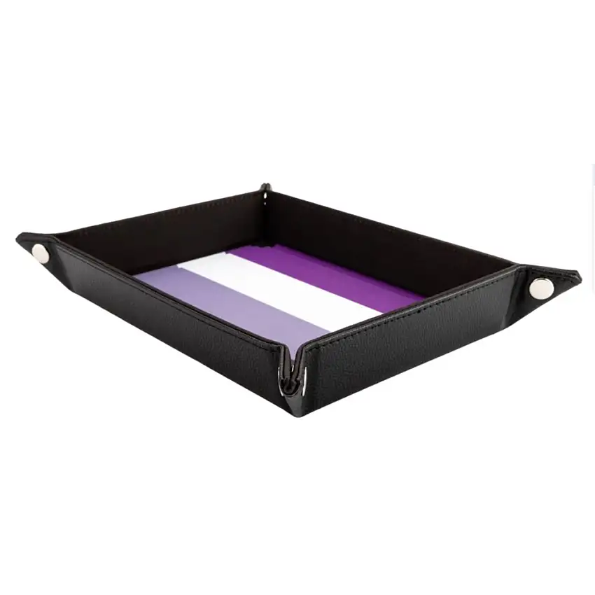 Pride Fold-Up Velvet Dice Tray: Asexual (Preorder)
