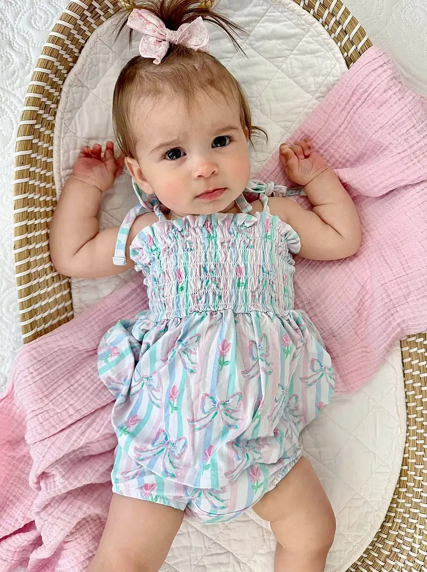 Lila - Smocked Diaper Dress Set