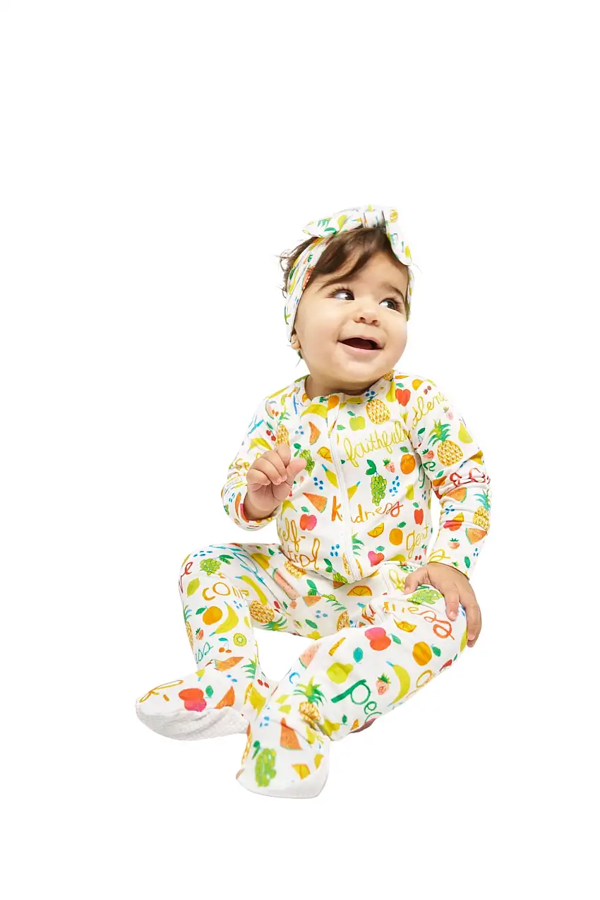 Fruit Of The Spirit Pj Footed Onesie Bamboo