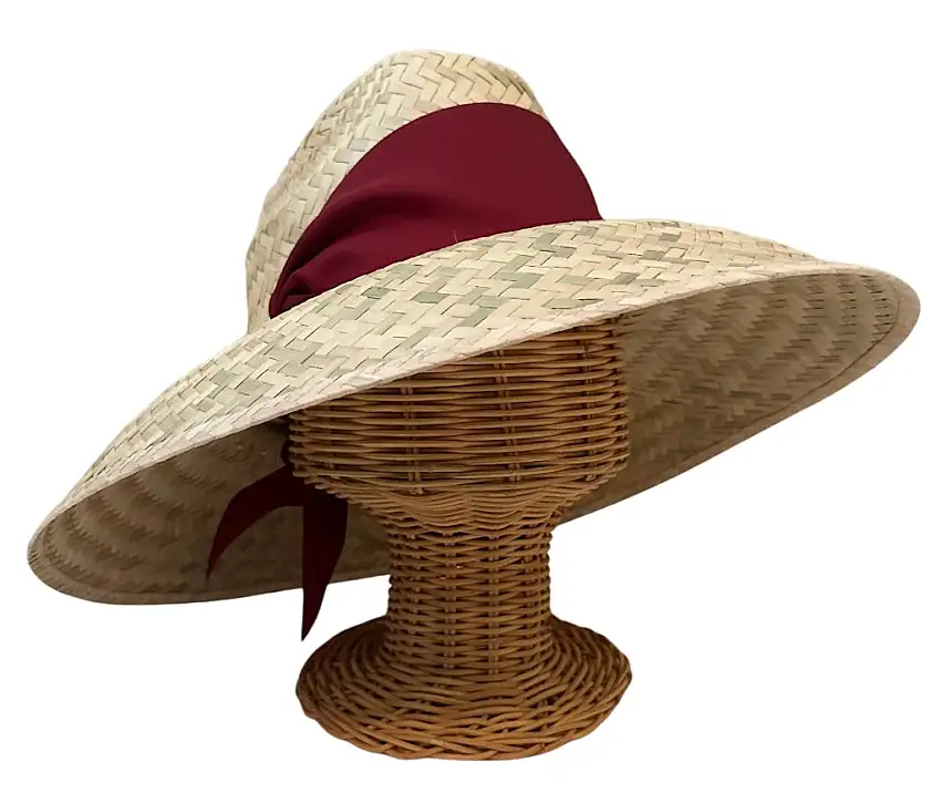 Begonia Sun Hat - Maroon Wide & Short Grosgrain Ribbon