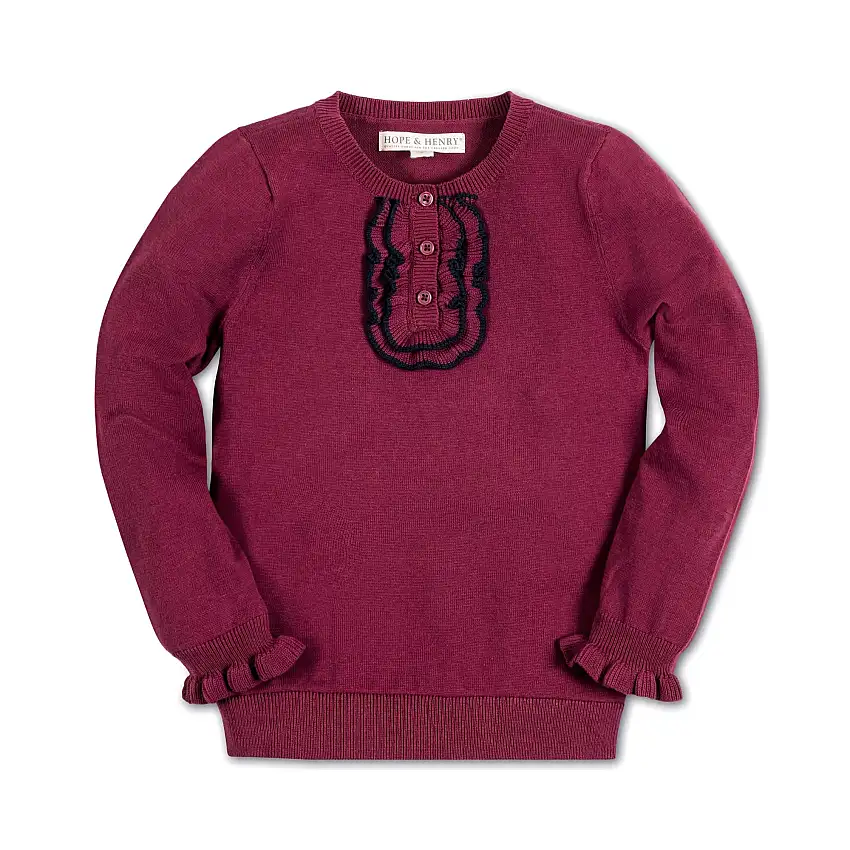 Organic Ruffle Sweater Henley