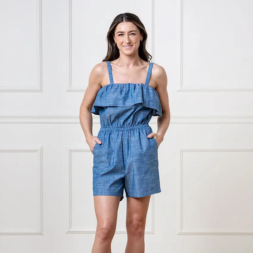 Organic Ruffle Top Romper