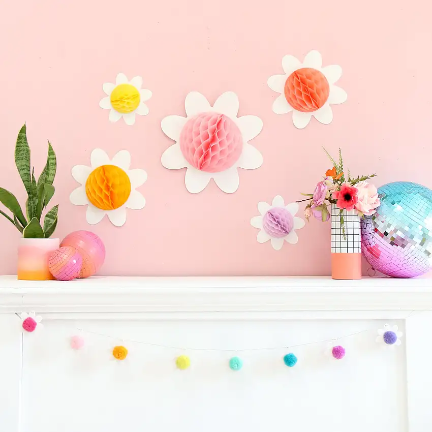 Daisy Honeycomb Wall Decorations