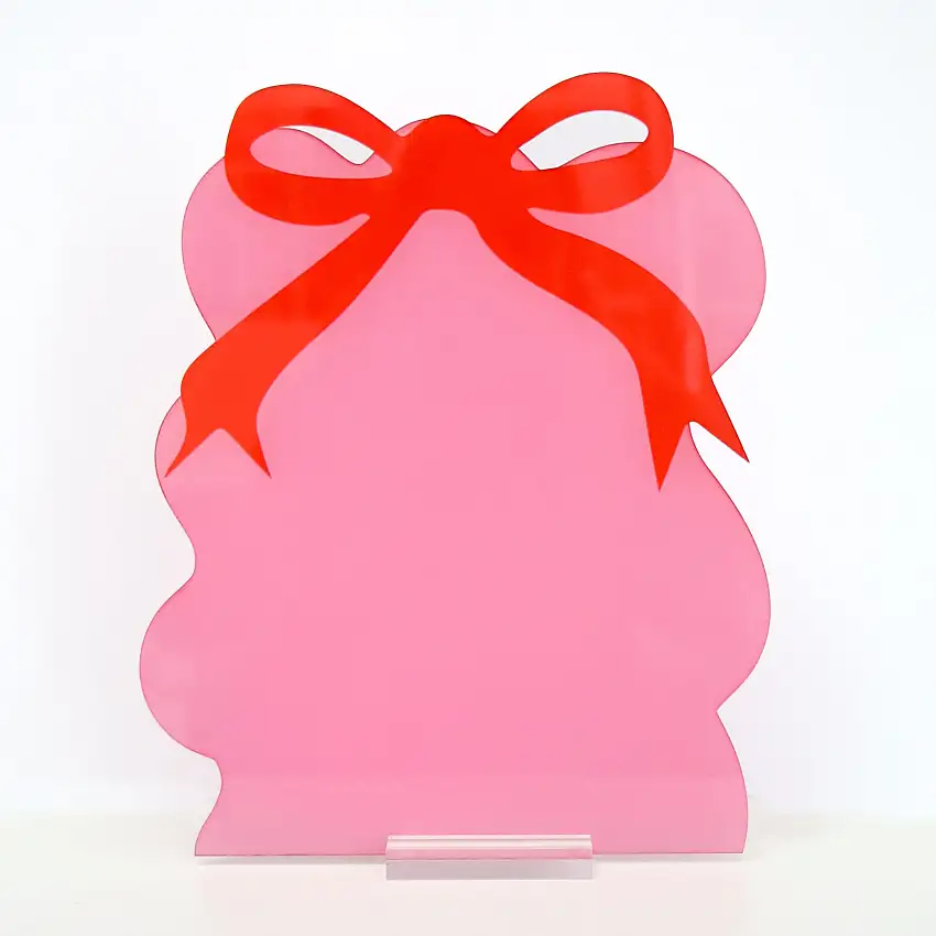 Pink And Red Bow Standing Dry Erase Board
