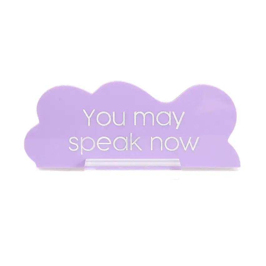 You May Speak Now Acrylic Desk Name Plate