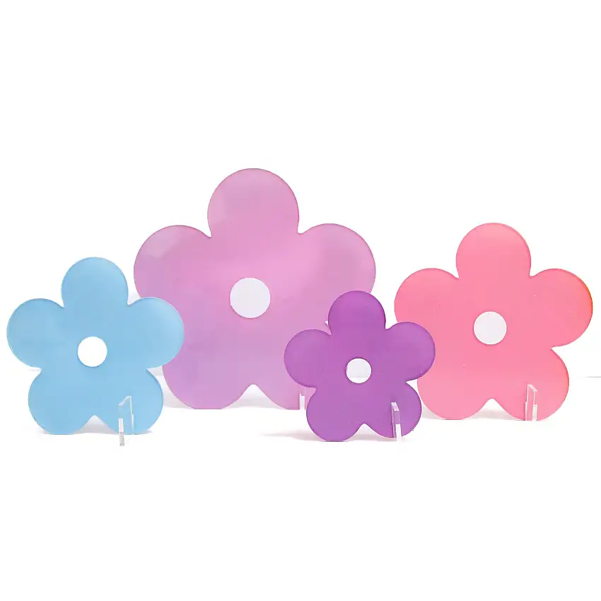 Lavender And Periwinkle Acrylic Daisies