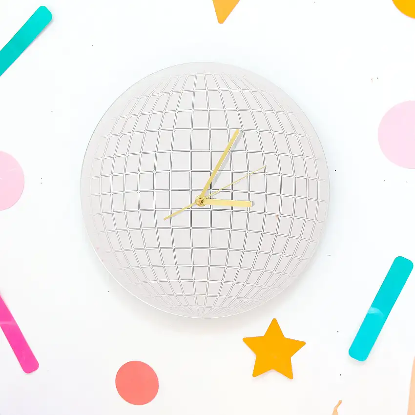 Mirror Ball Disco Acrylic Clock