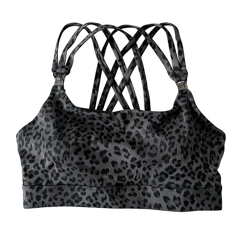 Chloé 4 Running Nursing & Pumping Sports Bra (gray Leopard)