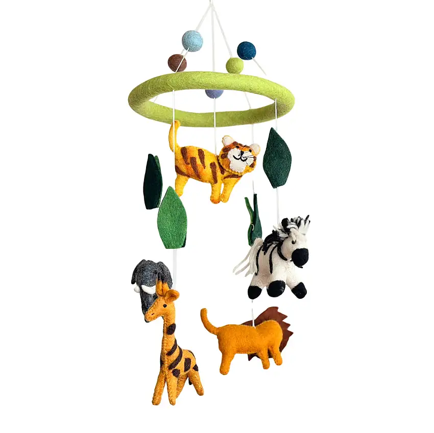 Felt Safari Animal Baby Mobile