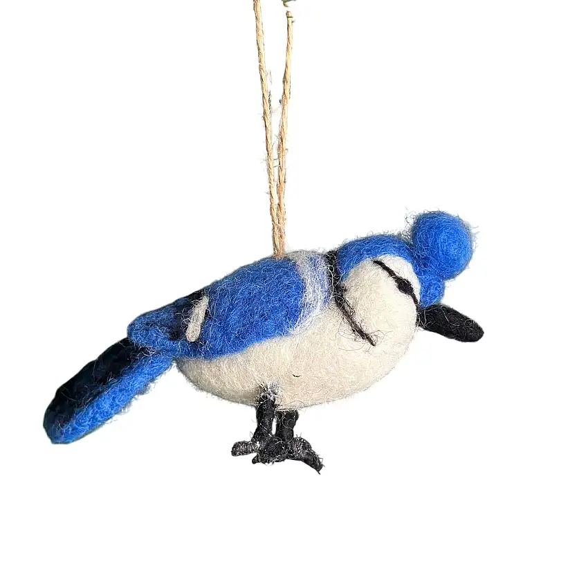 Felt Ornament - Needle Felted Blue Jay