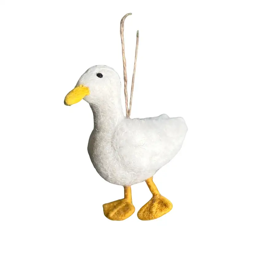 Felt Ornament - White Duck