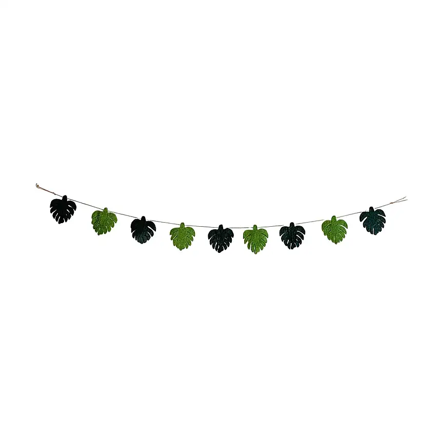Greenish Monstera Leaf Garland: Nature-inspired Decor