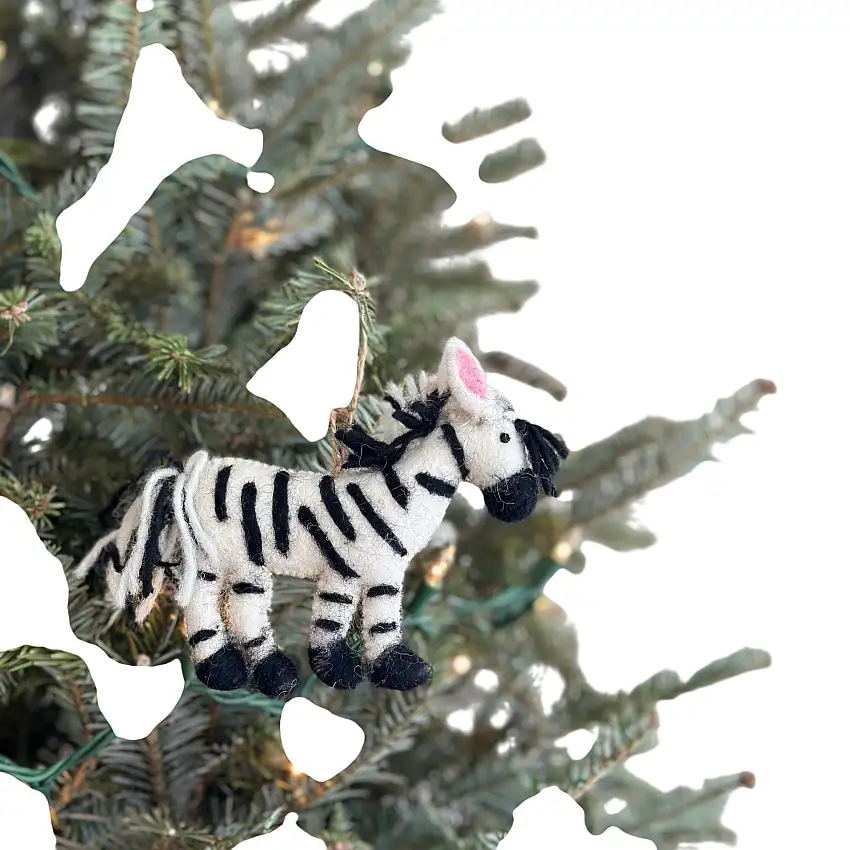 Felt Ornament - Zebra
