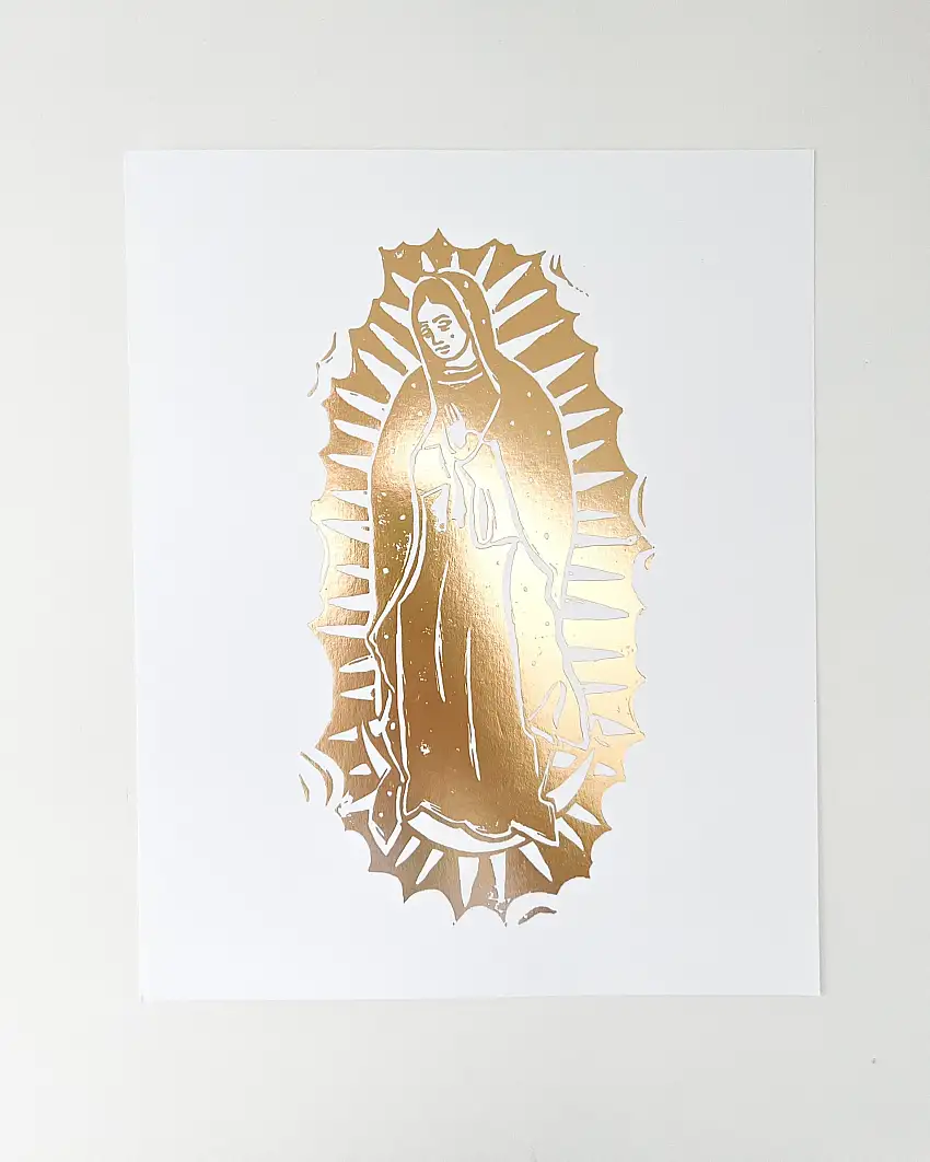 Our Lady Of Guadalupe 8x10 Gold Leaf Print