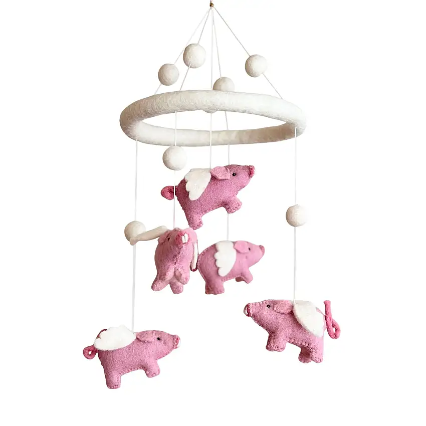 Felt Baby Mobile - Flying Pig