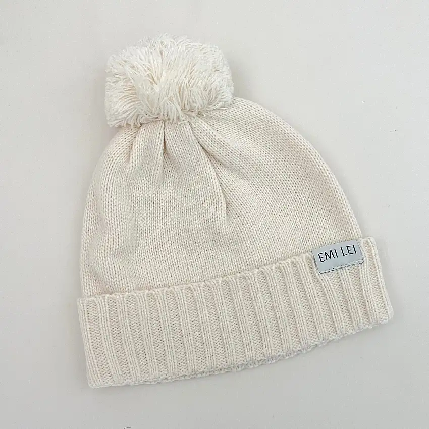 Toddler Pom Beanie | Cream