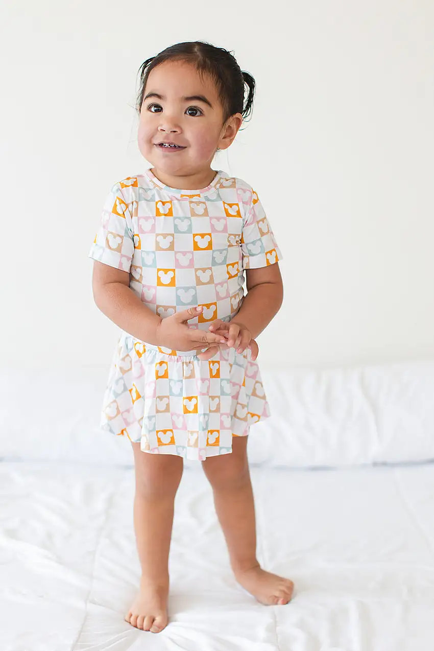 Checkerboard Charm - Bodysuit Dress