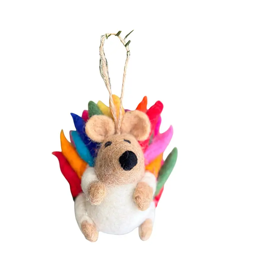 Rainbow Hedgehog Ornament