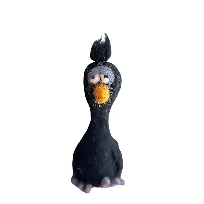 Black Sloppy Bird Finger Puppet